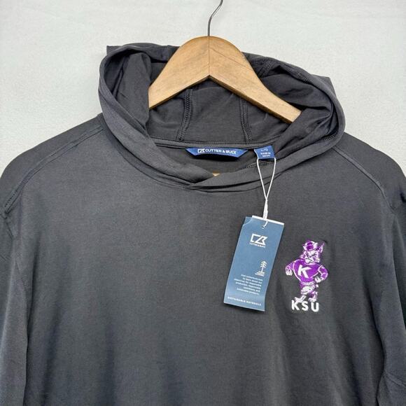 Kanas State University Hoodie Men's large Black Retro Tech Lightweight Logo NEW - Picture 1 of 8